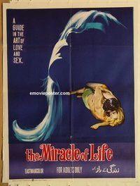 s768 MIRACLE OF LIFE Pakistani movie poster '70s guide to love & sex!