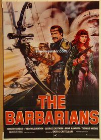 s798 NEW BARBARIANS Pakistani movie poster '82 Brent, Williamson
