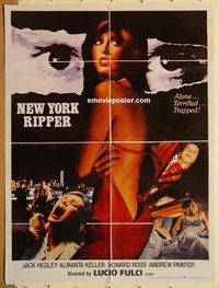 s799 NEW YORK RIPPER Pakistani movie poster '82 Lucio Fulci