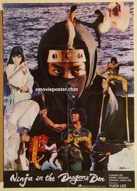 s818 NINJA IN THE DRAGONS DEN Pakistani movie poster '82 Sanada