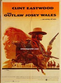 s851 OUTLAW JOSEY WALES Pakistani movie poster '76 Clint Eastwood