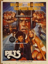 s856 PETS Pakistani movie poster '74 sexy girls in dog collars!