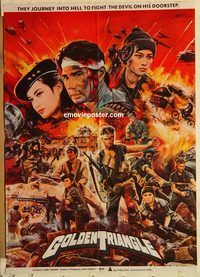 s908 RAIDERS OF THE GOLDEN TRIANGLE Pakistani movie poster '85