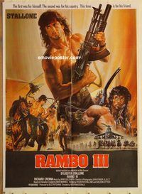 s913 RAMBO 3 Pakistani movie poster '88 Sylvester Stallone, Crenna