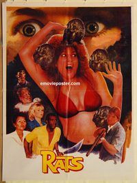 s915 RATS Pakistani movie poster '80s wild sexy rodent image!
