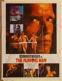 s959 RUNNING MAN Pakistani movie poster '87 Schwarzenegger