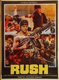 s960 RUSH Pakistani movie poster '83 Conrad Nichols, Italian sci-fi!