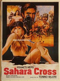 s964 SAHARA CROSS Pakistani movie poster '77 Franco Nero, very sexy!