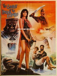 s989 SECRET OF THE INKAS' EMPIRE Pakistani movie poster '87 Parolini