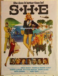 t011 SHE #2 Pakistani movie poster '80 sexy Cornelia Sharpe, spy!