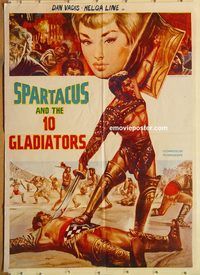 t054 SPARTACUS & THE 10 GLADIATORS Pakistani movie poster '64 Vadis