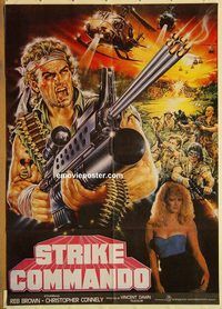 t088 STRIKE COMMANDO Pakistani movie poster '87 Christopher Connelly