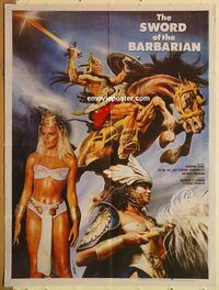 t116 SWORD OF THE BARBARIANS Pakistani movie poster '83 Tarantini