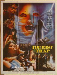 t172 TOURIST TRAP Pakistani movie poster '79 Chuck Connors, horror!