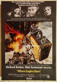 t238 WHERE EAGLES DARE Pakistani movie poster '68 Eastwood, Burton