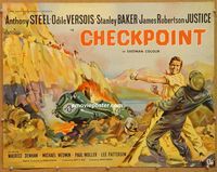 y106 CHECKPOINT English half-sheet movie poster '56 great race car image!