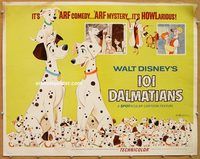y347 ONE HUNDRED & ONE DALMATIANS half-sheet movie poster R72 Walt Disney classic!
