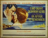 y045 AFFAIR TO REMEMBER half-sheet movie poster '57 Cary Grant, Kerr