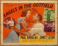 y053 ANGELS IN THE OUTFIELD half-sheet movie poster '51 baseball!