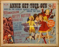 y054 ANNIE GET YOUR GUN half-sheet movie poster '50 Betty Hutton, Keel