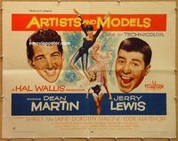 y057 ARTISTS & MODELS style A half-sheet movie poster '55 Martin & Lewis!