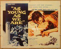 y059 AS YOUNG AS WE ARE half-sheet movie poster '58 very bad teens!