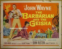 y066 BARBARIAN & THE GEISHA half-sheet movie poster '58 John Wayne