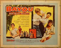y071a BAYOU half-sheet movie poster '57 Louisiana Cajun sex, Peter Graves