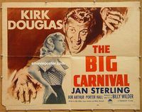 y076 BIG CARNIVAL half-sheet movie poster '51 Billy Wilder, rare style B!