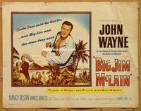 y077 BIG JIM McLAIN half-sheet movie poster '52 really BIG John Wayne!