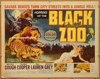 y083a BLACK ZOO half-sheet movie poster '63 horror, seeking human prey!