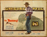 y088 BRAVADOS half-sheet movie poster '58 Gregory Peck, Joan Collins