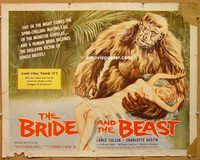 y089 BRIDE & THE BEAST half-sheet movie poster '58 Ed Wood classic!