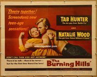 y093 BURNING HILLS half-sheet movie poster '56 Natalie Wood, Tab Hunter