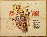 y097 CALAMITY JANE half-sheet movie poster '53 Doris Day, Howard Keel