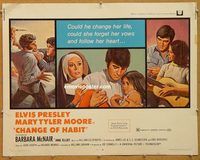y103 CHANGE OF HABIT half-sheet movie poster '69 Elvis Presley, M.T. Moore