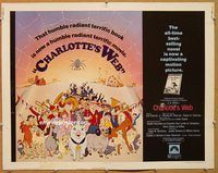 y105 CHARLOTTE'S WEB half-sheet movie poster '73 animated classic!