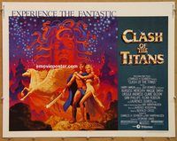 y113 CLASH OF THE TITANS half-sheet movie poster '81 Ray Harryhausen