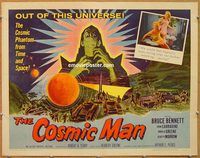y121 COSMIC MAN half-sheet movie poster '59 wild creatures from space!