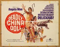 y137 DEADLY CHINA DOLL half-sheet movie poster '73 martial arts