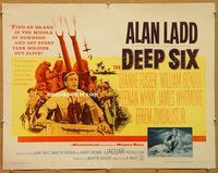 y141 DEEP SIX half-sheet movie poster '58 Alan Ladd, William Bendix, WWII