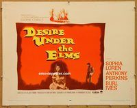 y143 DESIRE UNDER THE ELMS half-sheet movie poster '58 Sophia Loren