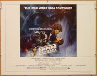 y157 EMPIRE STRIKES BACK half-sheet movie poster '80 George Lucas classic!