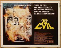y164 FEAR NO EVIL half-sheet movie poster '81 high school in Hell!