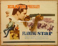 y171 FLAMING STAR half-sheet movie poster '60 Elvis Presley, Barbara Eden