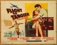y173 FLIGHT TO TANGIER half-sheet movie poster '53 Joan Fontaine, Palance