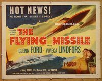 y174b FLYING MISSILE half-sheet movie poster '51 Glenn Ford, smart bombs!
