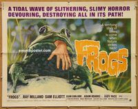 y183 FROGS half-sheet movie poster '72 Ray Milland, great horror image!