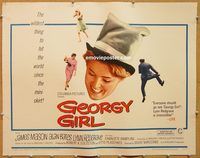 y191 GEORGY GIRL half-sheet movie poster '66 Lynn Redgrave, James Mason