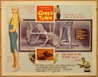 y195 GIRLS TOWN half-sheet movie poster '59 Mamie Van Doren, Mel Torme